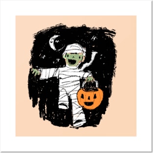 Cute Halloween Zombie Posters and Art